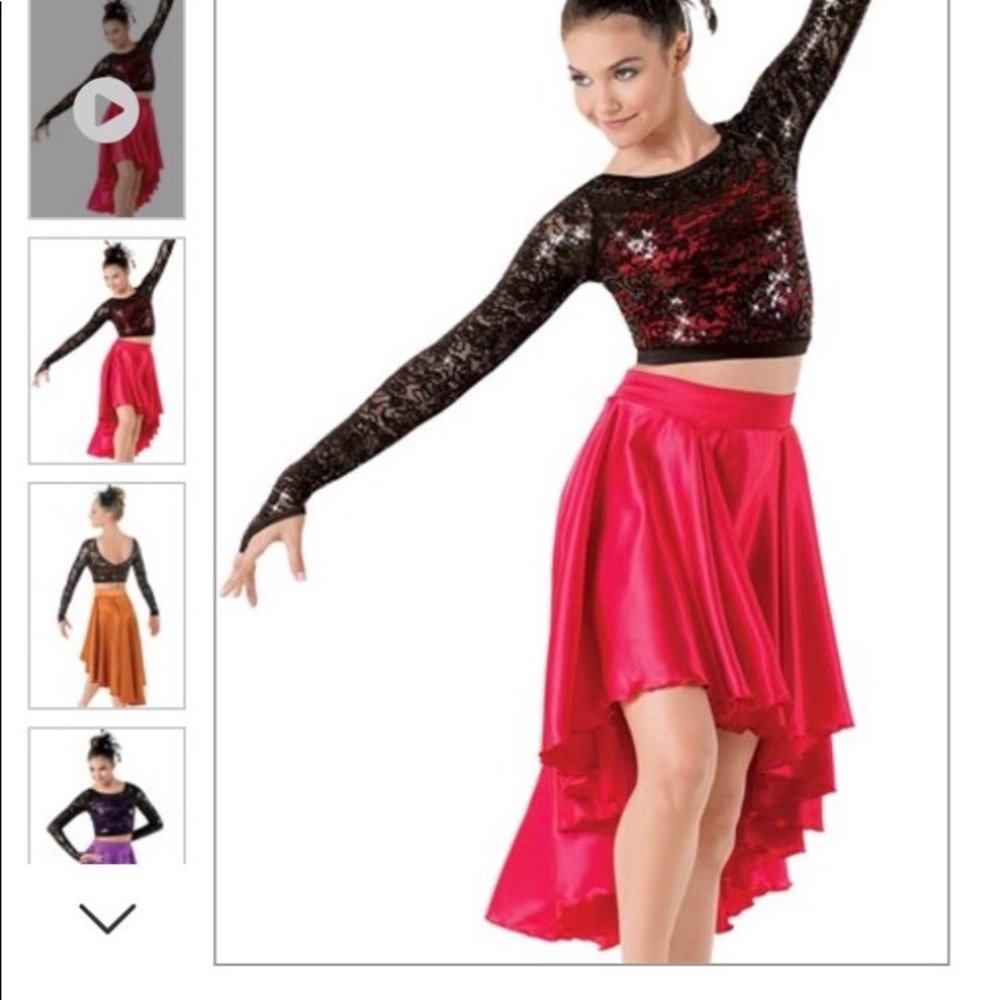 Weissman Orange 2 Piece Dance Costume & Hair Piece